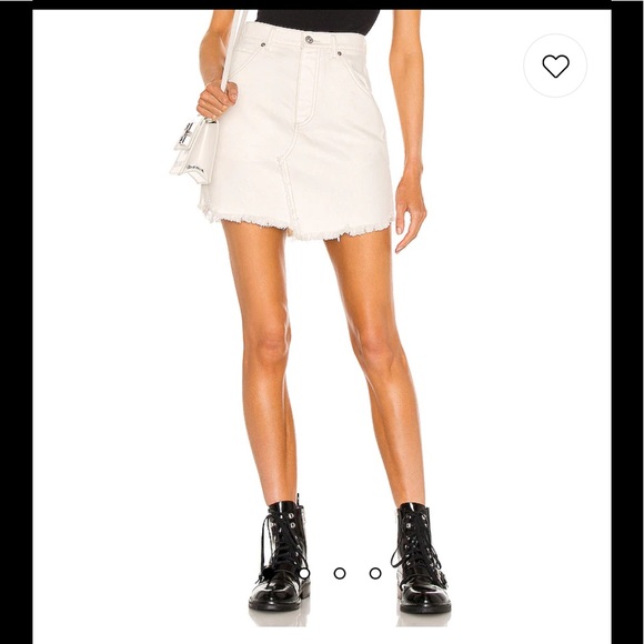 18. Free People Brea Cut off Skirt in Deco White - Picture 2 of 16